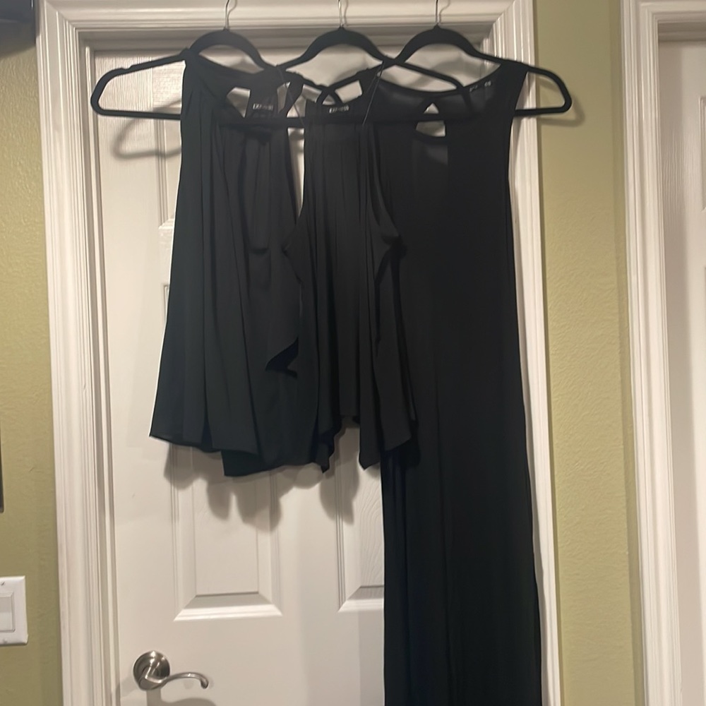 Lot of 3 black Express items - 2 blouses &  1 dress